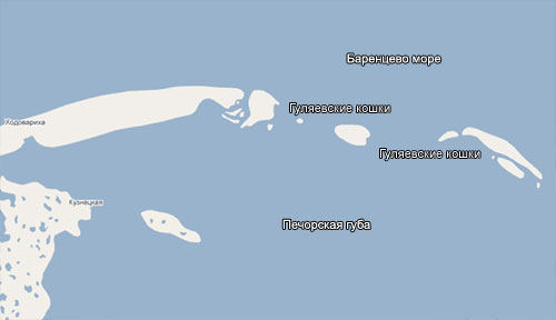 Острова Гуляевские кошки на карте